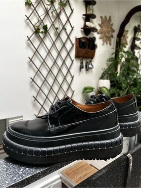 Acne studios Black Patent Platform Derby Shoes